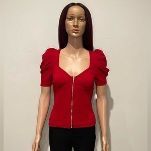 Red Puff Sleeve Shirt